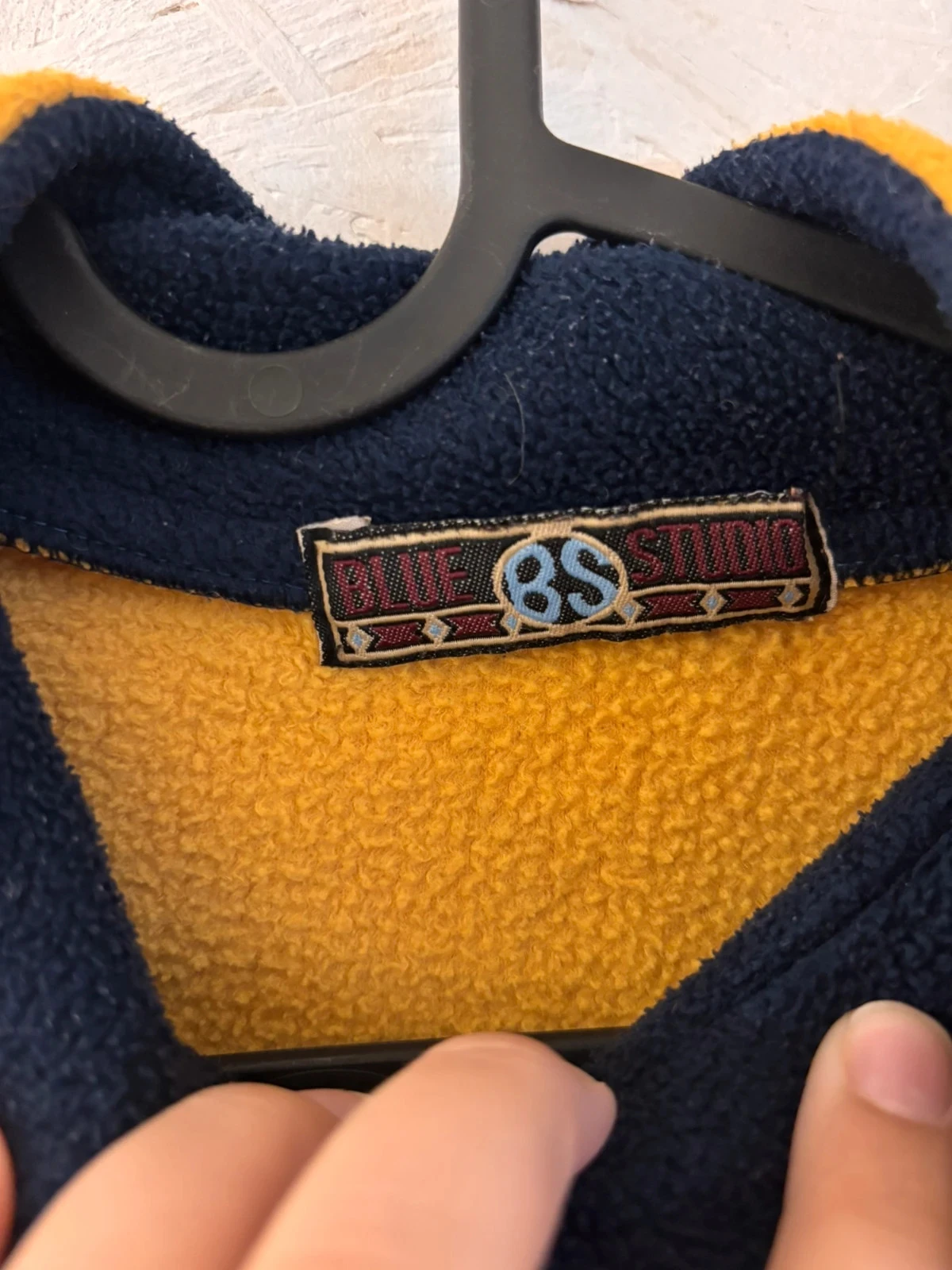 Sweat polaire vintage y2k jaune moutarde à demi-zip – Blue Studio – 16 ans / S – photo 6